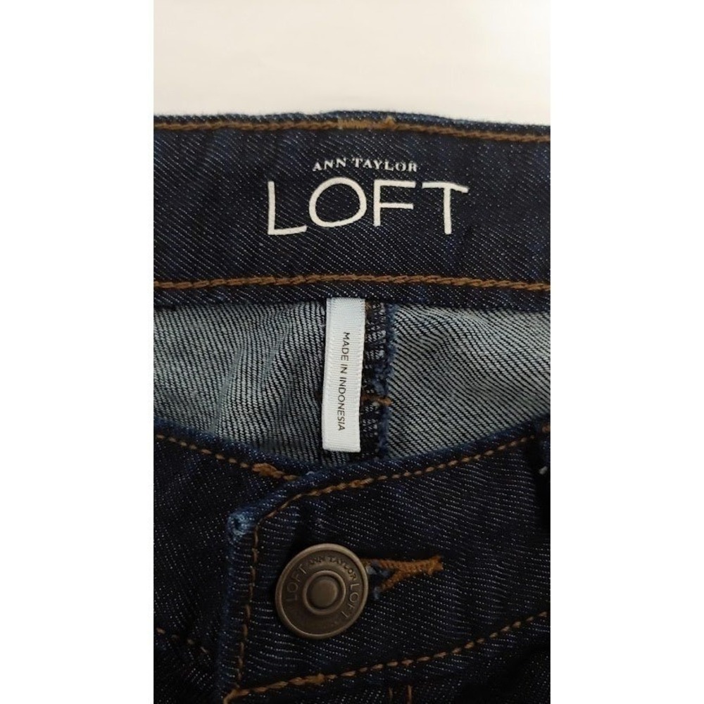 LOFT Womens Modern Straight Leg Jeans Size 4 Dark Wash Denim Classic Fit Stretch - Picture 6 of 10